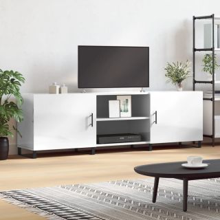 Тумба под телевизор, глянцевый белый, 150 x 30 x 50 см, искусственное дерево