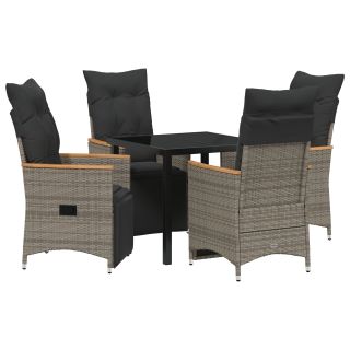 5-osaline Aed Toitlustuskomplekt padjaga Hall Polü Rattan