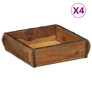 Tooted 4 tk 31x29x10 cm Tahke Puit Taaskasutatud