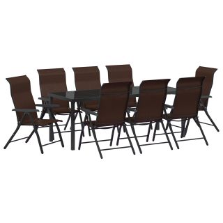 9-osaline aiapeo komplekt Pruun Polü Rattan
