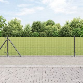 Keermestatud Traatide Aed 13 Flanged Postidega Hall 0.4x25 m Teras