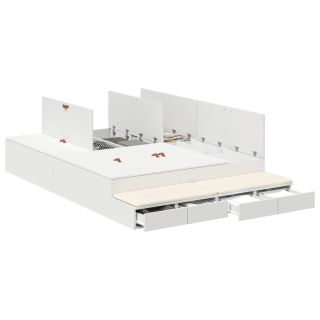 Hoiustamise voodi raam Valge 135x190 cm