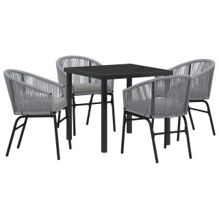 5-osaline Aia Söögikomplekt Hall Polü Rattan