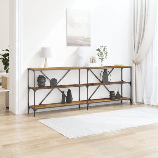 Konsoltnagi Vana Puit 200x30x75 cm Töödeldud Puit ja Teras