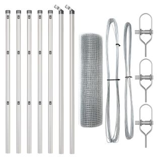 keevitatud traadi aed koos 7 posti 0.4x10 m galvaniseeritud terasest