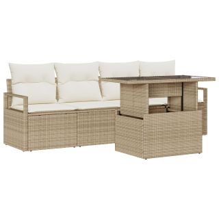 5-osaline aia diivanikomplekt padjaga beež polü rattan,2-kohaline aia diivan padjaga beež polü rattan