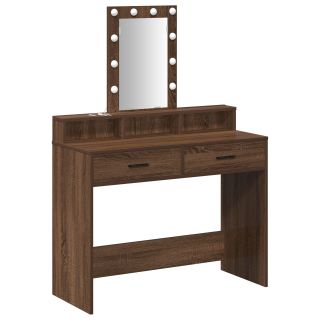 Meigilaud LED-valgustusega Pruun Valge 100x41x140 cm