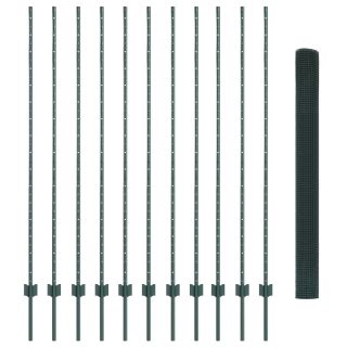 Keevitatud Traafikaitse koos 11 U postiga Roheline 1.5x25 m Teras