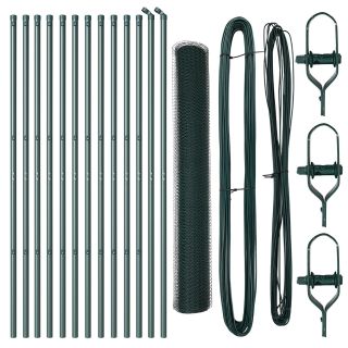 Aiapidude komplekt 2 tk Roheline PVC kaetud teras 25 x 1.2 m