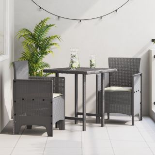 Aiakoolid Patjadega 2 tk Helehall Polü Rattan
