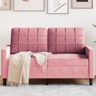 Двухместный диван, розовый, 120 см, велюр
