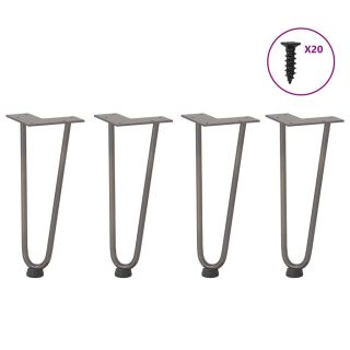 Juuksenõela jalad diivanilauale 4 tk, naturaalne teras, 30 cm