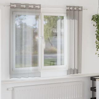 rõngastihendiga kardinad 2 tk helehall 140x175 cm