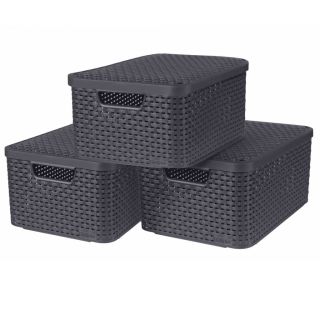 Curver Style hoiukastid kaanega 3 tk, suurus M, antratsiithall