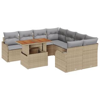 9-osaline aia diivani komplekt padjadega beež polü rattan,2-kohaline aia diivan hoidmise ja padjadega beež polü rattan