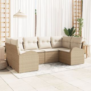 6 osa aiadiivanite komplekt polsteritega beež polü rattan