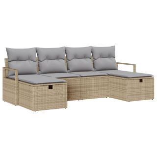 6-osaline aia sofakomplekt padjadega beež polü rotang,2-kohaline aia sofa kapiga & padjadega beež polü rotang