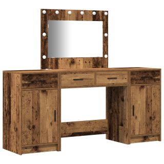 3-osaline maakauxkapi komplekt LED-valgustusega - Vintage puidust ja töödeldud puidust