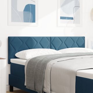 Voodiots Teemantplokkide disain Tume Sinine 140 cm Samet