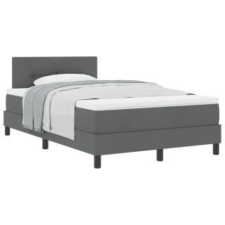 Box Spring voodi koos madratsiga tumehall 120x190 cm kangas