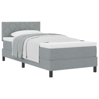 kastispring voodi madratsiga helesinises 100x200 cm kangas