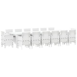 15-osaline Aia Söögilaud Padjadega Valge Polürotang,Aia Laud Valge 200x100x73 cm Polürotang,Aia Laud Valge 150x100x73 cm Polürotang,Aia Toolid Padjadega 2 tk Valge Polürotang,Aia Toolid Padjadega 4 tk Valge Polürotang