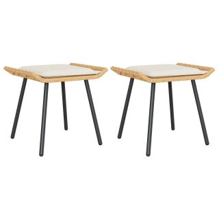 aia taburetid 2 tk Natural 50x40x45 cm Polürotang