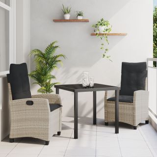 3-osaline aiatoidu komplekt padjaga Helehall Polü rattan