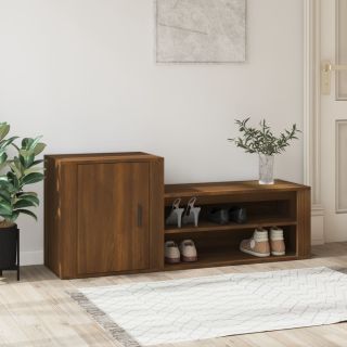 Тумба для обуви, коричневый дуб, 130x35x54 см, искусственное дерево