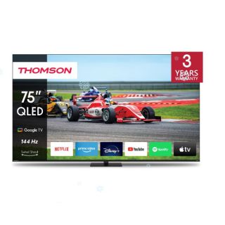 TV Set|THOMSON|75|4K/Smart|QLED|3840x2160|Wireless LAN|Bluetooth|Google TV|Black|75QG7C14