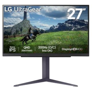 LCD Monitor|LG|27|Panel IPS|2560x1440|16:9|180Hz|1 ms|Pivot|Height adjustable|Tilt|Colour Black|27GS85Q-B