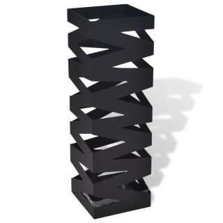 Must nelinurkne vihmavarju/jalutuskepihoidja, teras 48,5 cm