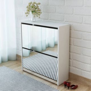 2 sahtliga kingakapp peegliga valge 63 x 17 x 67 cm