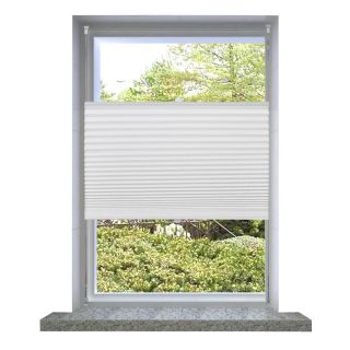 Plisseekardin 80 x 125 cm valge