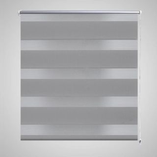 Рулонная штора в полоску 40 x 100 см серая