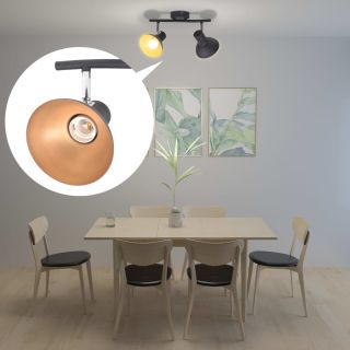 laelamp 2 E27 pirnile, must ja kuldne