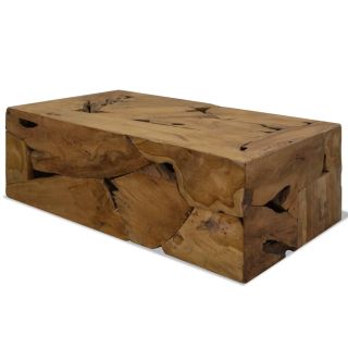 Журнальный столик 90x50x30 см, из массива тикового дерева, коричневый