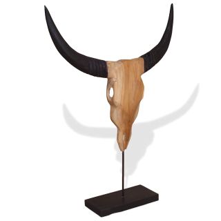 Скульптура черепа быка из тика 66x15x88 см