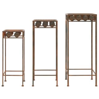 taimealus, 3 tk, vanaaegses stiilis, metall, roostes