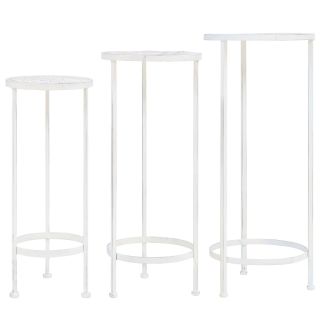taimealus, 3 tk, vanaaegses stiilis, metall, antiikvalge