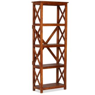 книжная полка, дерево акации, медовая отделка 60 x 30 x 160 см