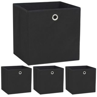 mittekootud kangast hoiukastid 4 tk 32 x 32 x 32 cm must