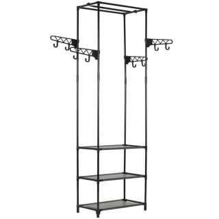 riidenagi, teras ja mittekootud kangas 55 x 28,5 x 175 cm, must