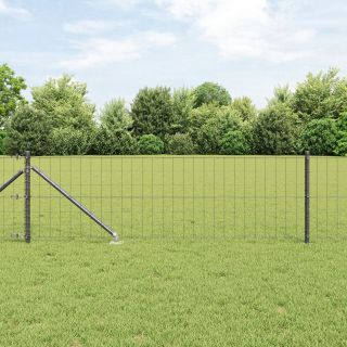 Euro aed koos 13 naela külgeaetud 0.6x25 m galvaniseeritud terasest hall