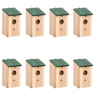 lindude pesakastid, 8 tk, puit 12 x 12 x 22 cm