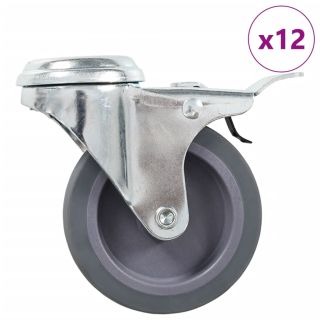 poldiaukudega pööratavad mööblirattad 12 tk, 75 mm