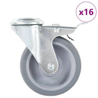 poldiaukudega pöörlevad rattad, 16 tk, 100 mm