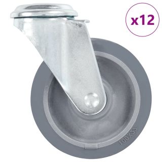 poldiaukudega pööratavad mööblirattad 12 tk, 100 mm