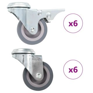 poldiaukudega pööratavad mööblirattad 12 tk, 50 mm