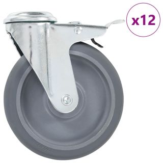 poldiaukudega pööratavad mööblirattad 12 tk, 125 mm